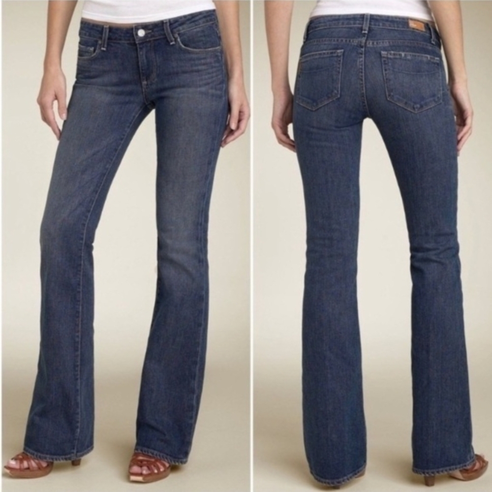 Paige Hollywood Hills Indigo Bell Bottom, Bootcut Size 28 - Picture 1 of 12